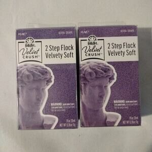 FolkArt Velvet Crush 2 Step Flock Fabric Paint Grape Purple Lot 2 Bottles 1oz